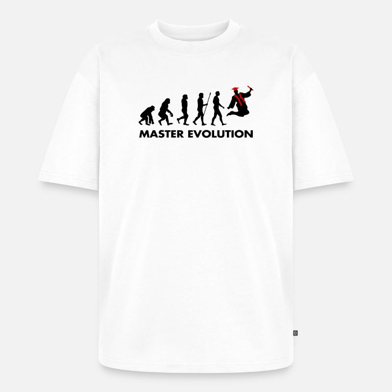 Master evolution exam passed school graduation - Unisex Premium Oversized Organic T-Shirt - white