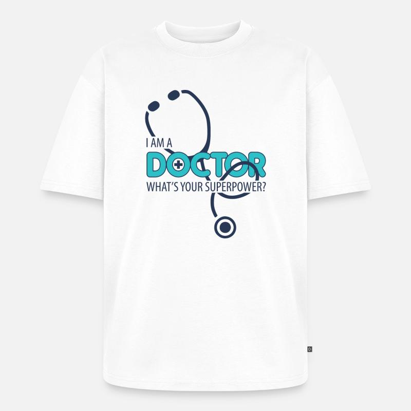 Ich bin ein Arzt - Unisex Premium Oversized Bio T-Shirt - Weiß