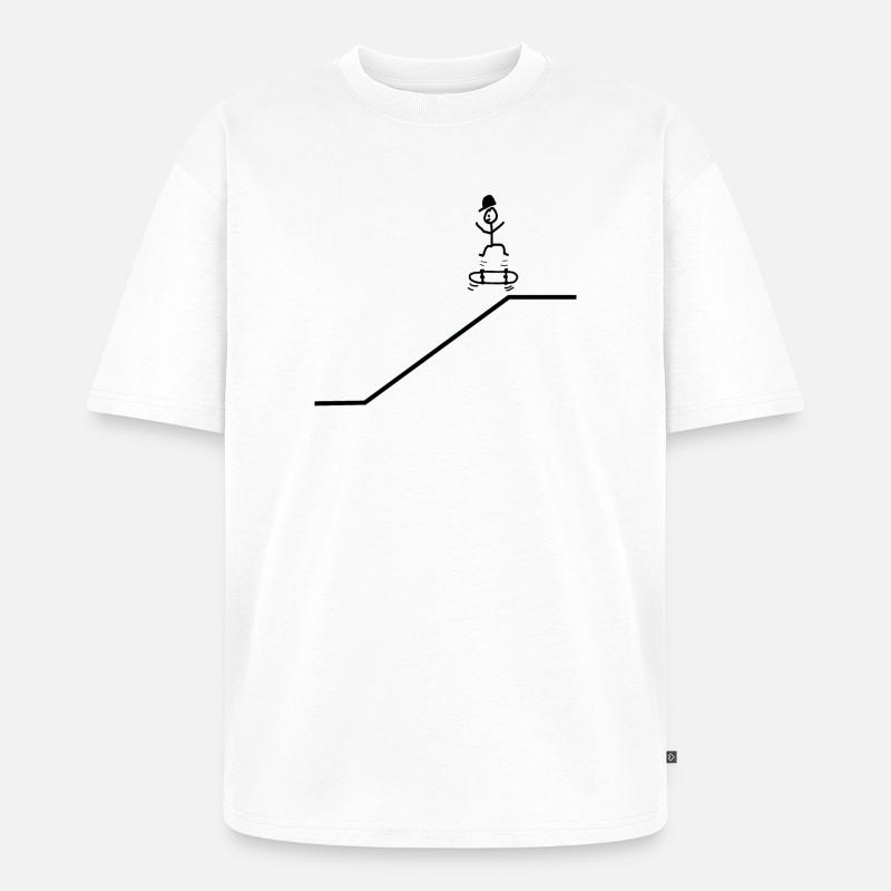 Skateboard Kickflip Junge Cap Cool - Unisex Premium Oversized Bio T-Shirt - Weiß