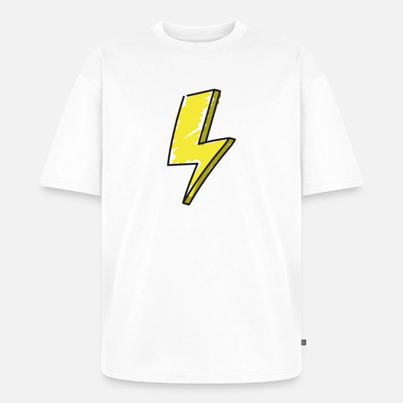 Blitz - Illustration - Unisex Premium Oversized Bio T-Shirt - Weiß