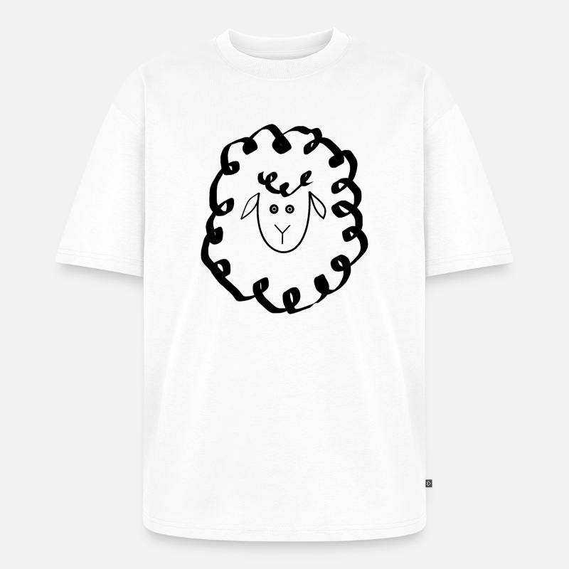 Schafe Schäfchen Lamm - Unisex Premium Oversized Bio T-Shirt - Weiß