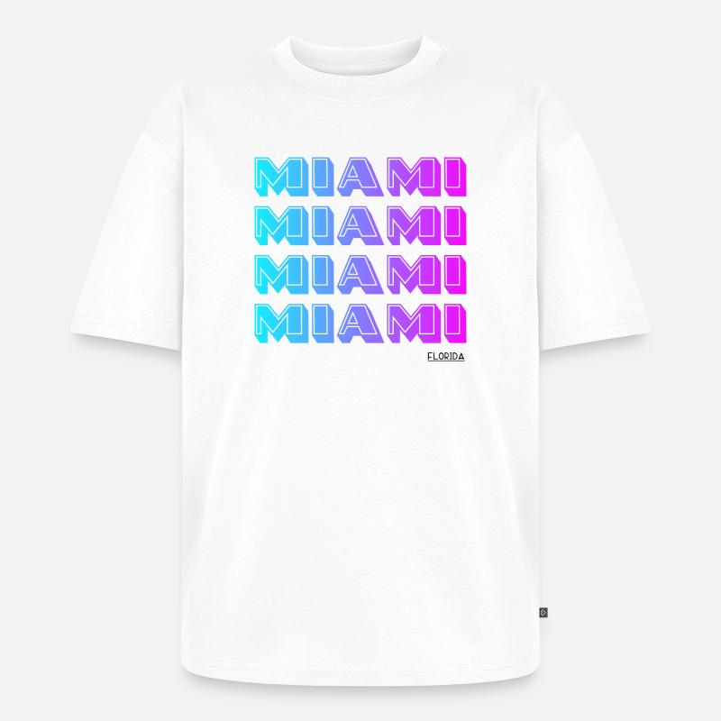 Miami Neon Gradient Muster - Unisex Premium Oversized Bio T-Shirt - Weiß