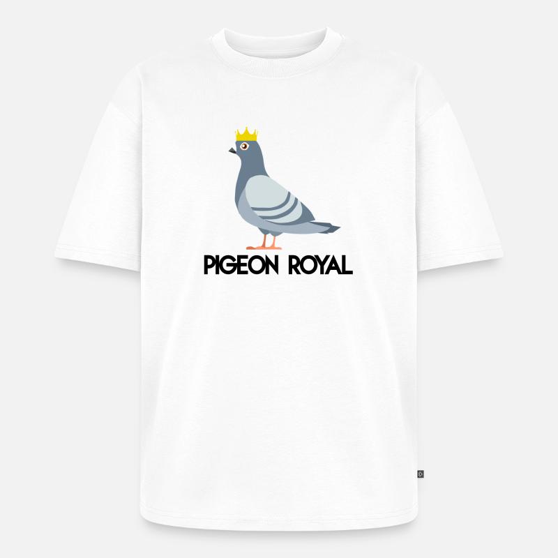 Königliche Taube (schwarzer Tippfehler) - Unisex Premium Oversized Bio T-Shirt - Weiß