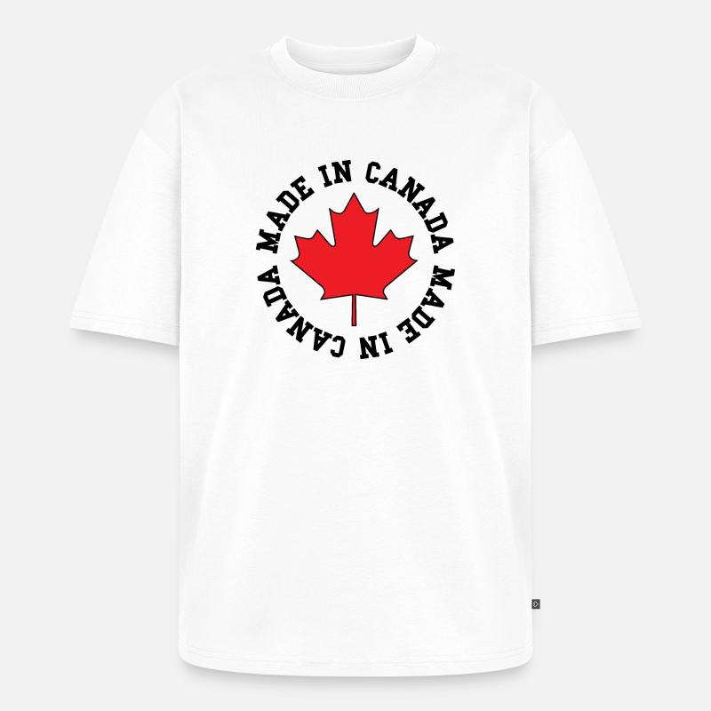 Made in Canada – Ahornblatt Statement - Unisex Premium Oversized Bio T-Shirt - Weiß
