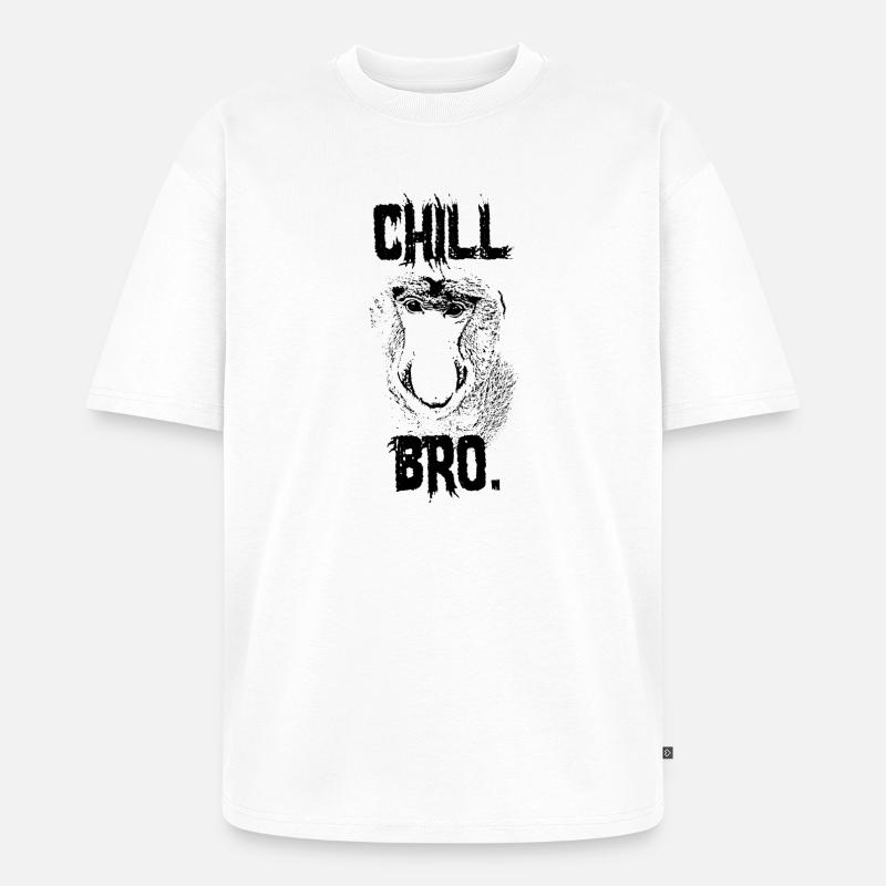 Chill Bro Proboscis Monkey Gift - Unisex Premium Oversized Organic T-Shirt - white