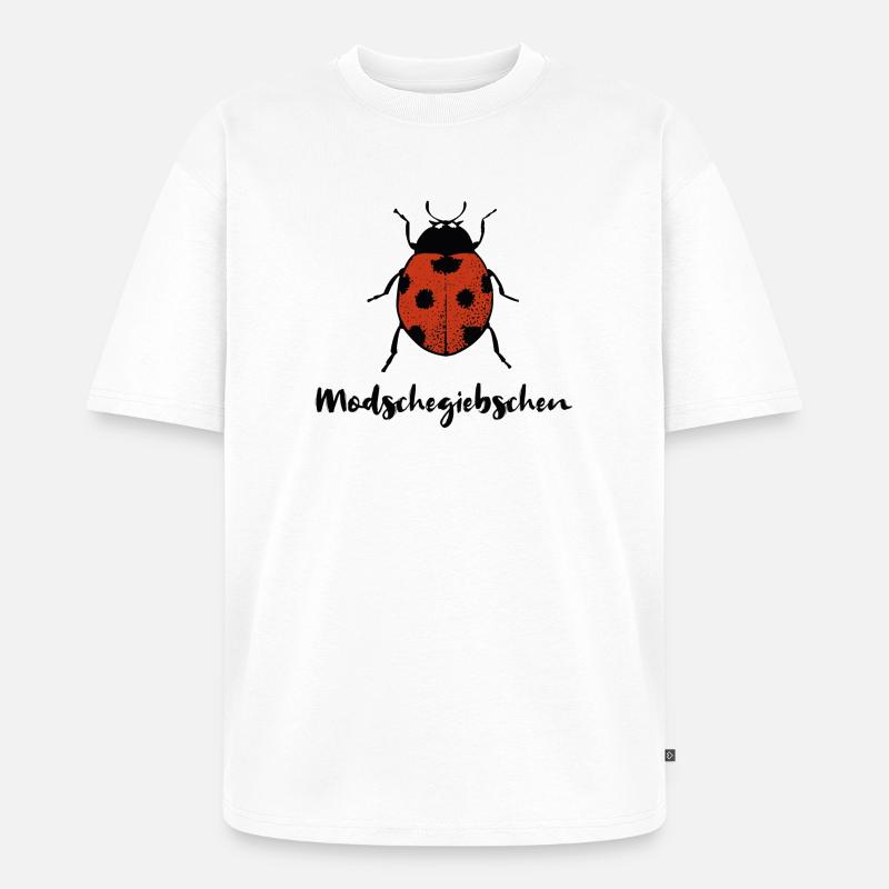 Modschegiebchen Marienkäfer Sächsisch Geschenk - Unisex Premium Oversized Bio T-Shirt - Weiß