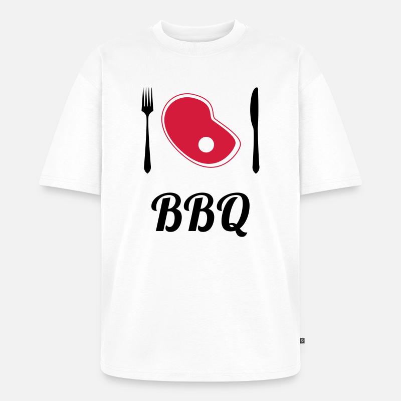 BBQ - Barbecue - Grill - Unisex Premium Oversized Bio T-Shirt - Weiß