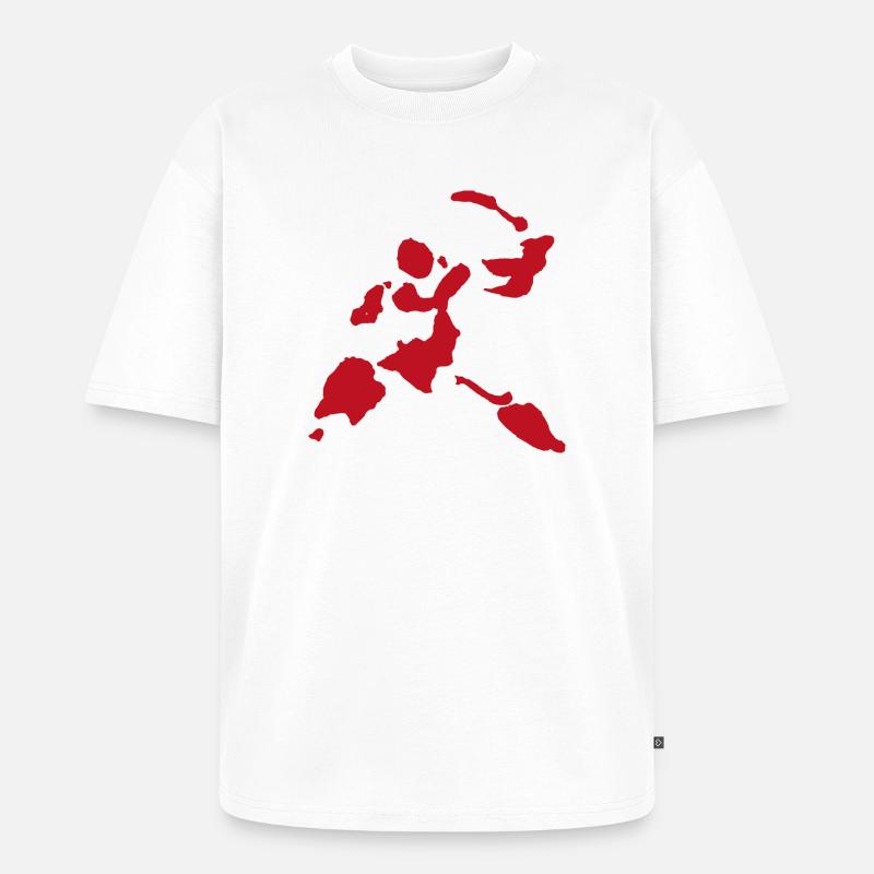Blutspritzer Schwerkämpfer Krieger Figur - Unisex Premium Oversized Bio T-Shirt - Weiß