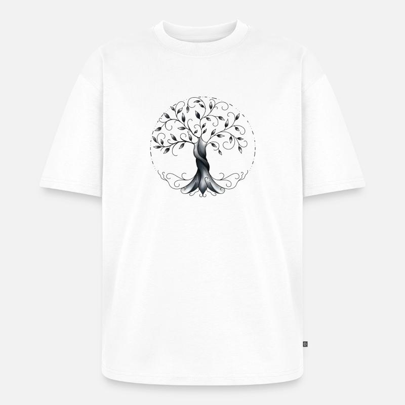 Baum des Lebens - Unisex Premium Oversized Bio T-Shirt - Weiß