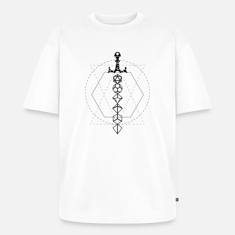 Épée de dés de donjon - T-shirt Premium bio oversize Unisexe - blanc