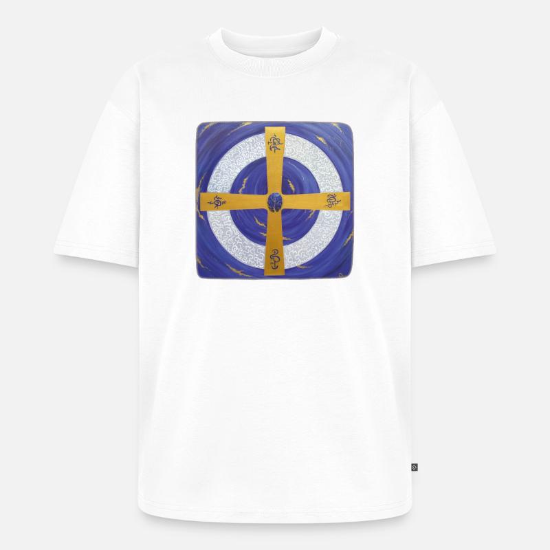 Kristall-Sternentor von Erzengel Michael - Unisex Premium Oversized Bio T-Shirt - Weiß