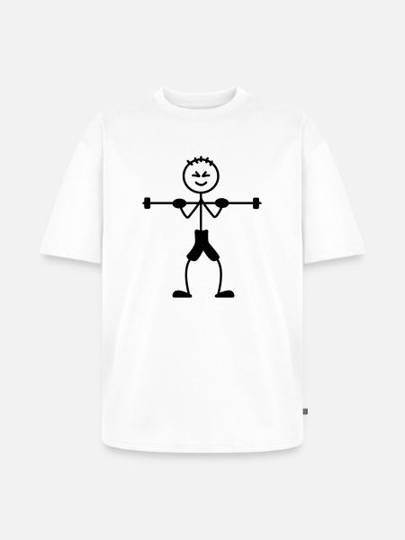 Musculation avec beaucoup de poids - T-shirt Premium bio oversize Unisexe - blanc
