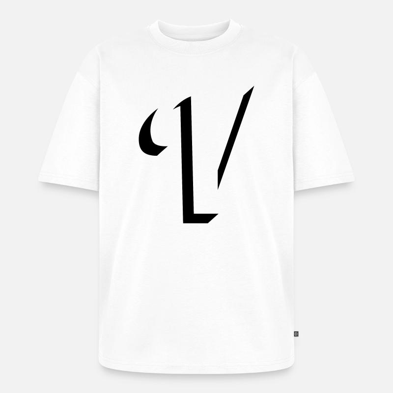 Letter V, Name, der Buchstabe V - Unisex Premium Oversized Bio T-Shirt - Weiß