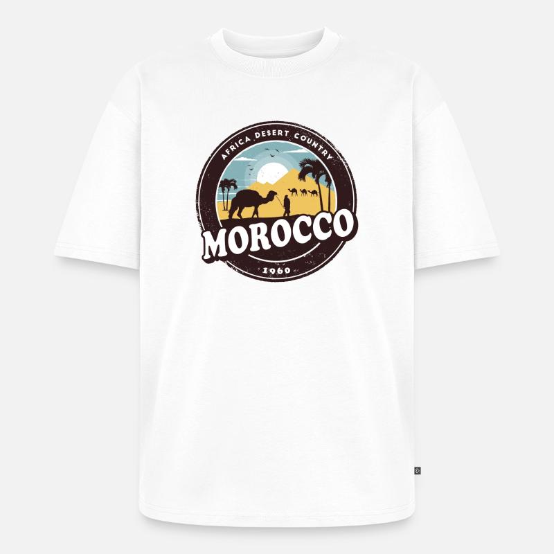 Marokko Kamel Wüsten Design / Geschenkidee - Unisex Premium Oversized Bio T-Shirt - Weiß
