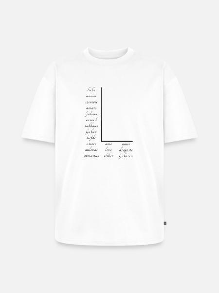 Love on many different languages - Unisex Premium Oversized Organic T-Shirt - white