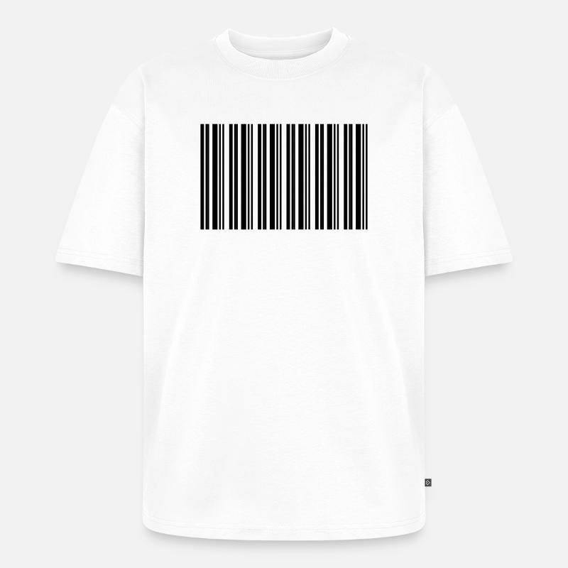 Barcode Strichcode Nerd IT Technik Design - Unisex Premium Oversized Bio T-Shirt - Weiß