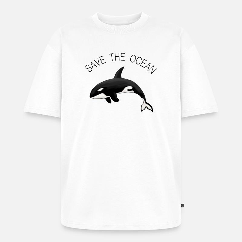 Save the Ocean Orca Killerwal - Unisex Premium Oversized Bio T-Shirt - Weiß