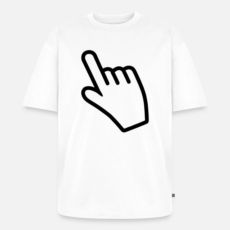 Main pointant quelque chose avec l’index - T-shirt Premium bio oversize Unisexe - blanc