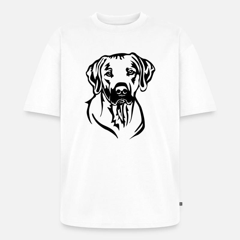 Rhodesian Ridgeback Kopf - Unisex Premium Oversized Bio T-Shirt - Weiß