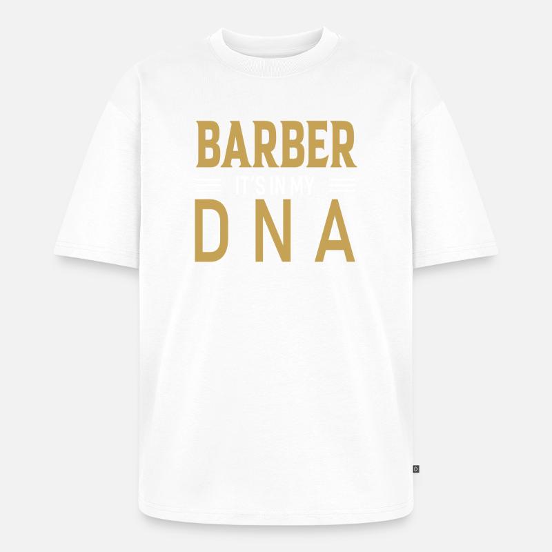 Barber DNA Design im Retro-Stil - Unisex Premium Oversized Bio T-Shirt - Weiß
