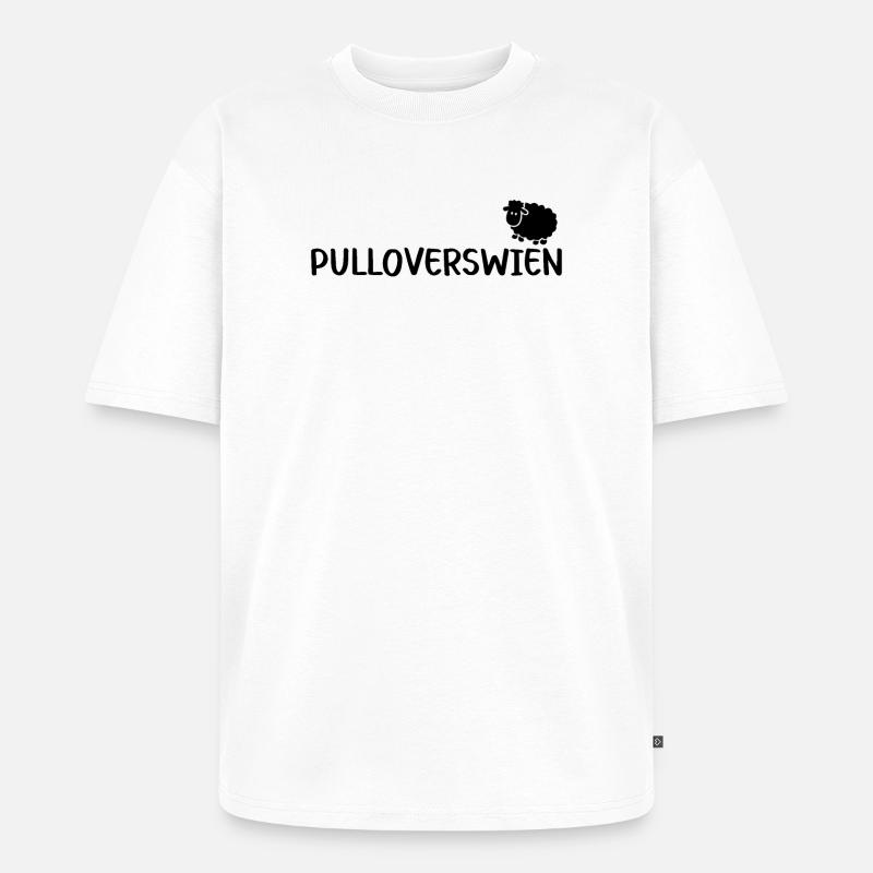 Pulloverswien Plattdeutsch Ostfriesisch Schaf - Unisex Premium Oversized Bio T-Shirt - Weiß