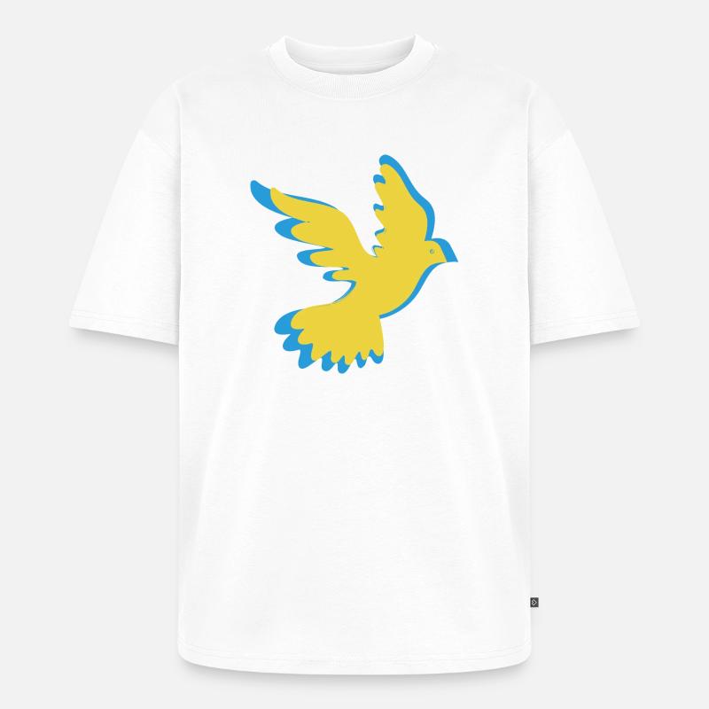 Ukraine Colombe de la Paix - T-shirt Premium bio oversize Unisexe - blanc