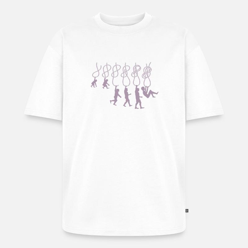 Evolution Klettern Kletterknoten Achter Knoten - Unisex Premium Oversized Bio T-Shirt - Weiß