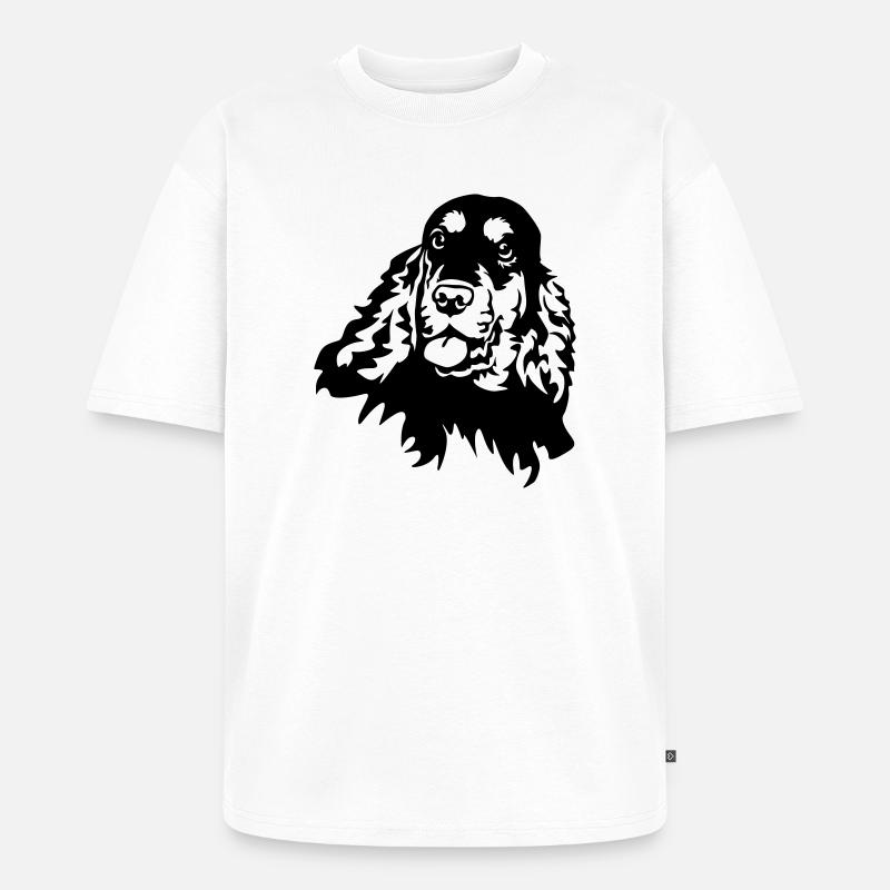 Cocker Spaniel Kopf - Unisex Premium Oversized Bio T-Shirt - Weiß
