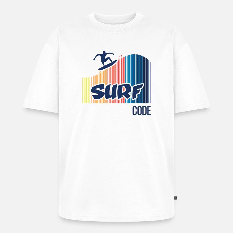 Surf Code - T-shirt Premium bio oversize Unisexe - blanc