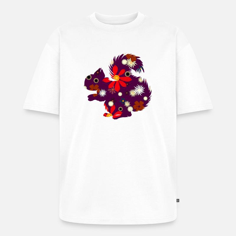 Herbstoutfit freizeit, eichhörnchchen design - Unisex Premium Oversized Bio T-Shirt - Weiß