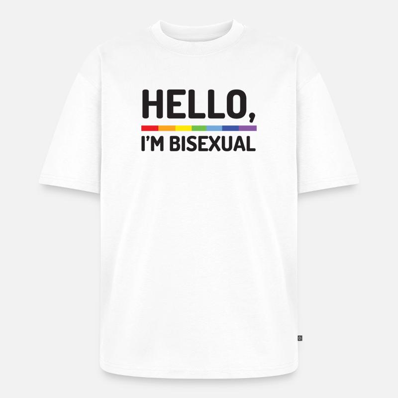 Hallo, ich bin bisexuell - Unisex Premium Oversized Bio T-Shirt - Weiß