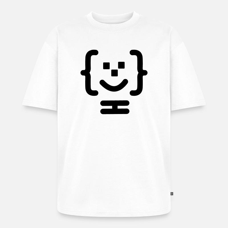 Logo du code du programmeur principal - T-shirt Premium bio oversize Unisexe - blanc