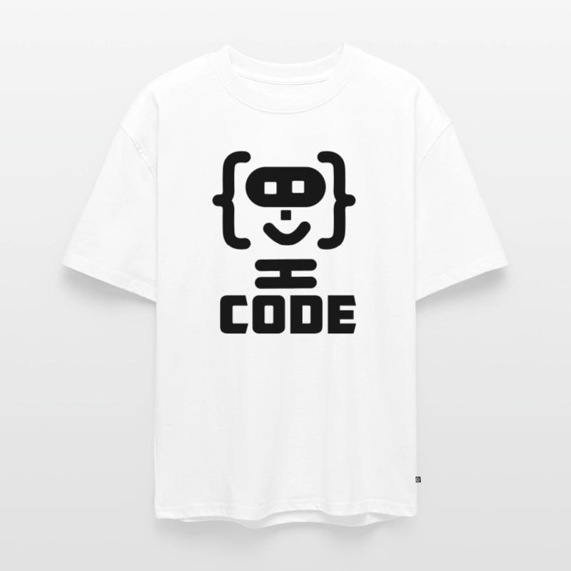 Hacker programmer code logo with text CODE Unisex Premium Oversized Organic T-Shirt