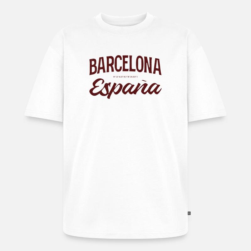 Barcelona Spanien Script Logo - Unisex Premium Oversized Bio T-Shirt - Weiß