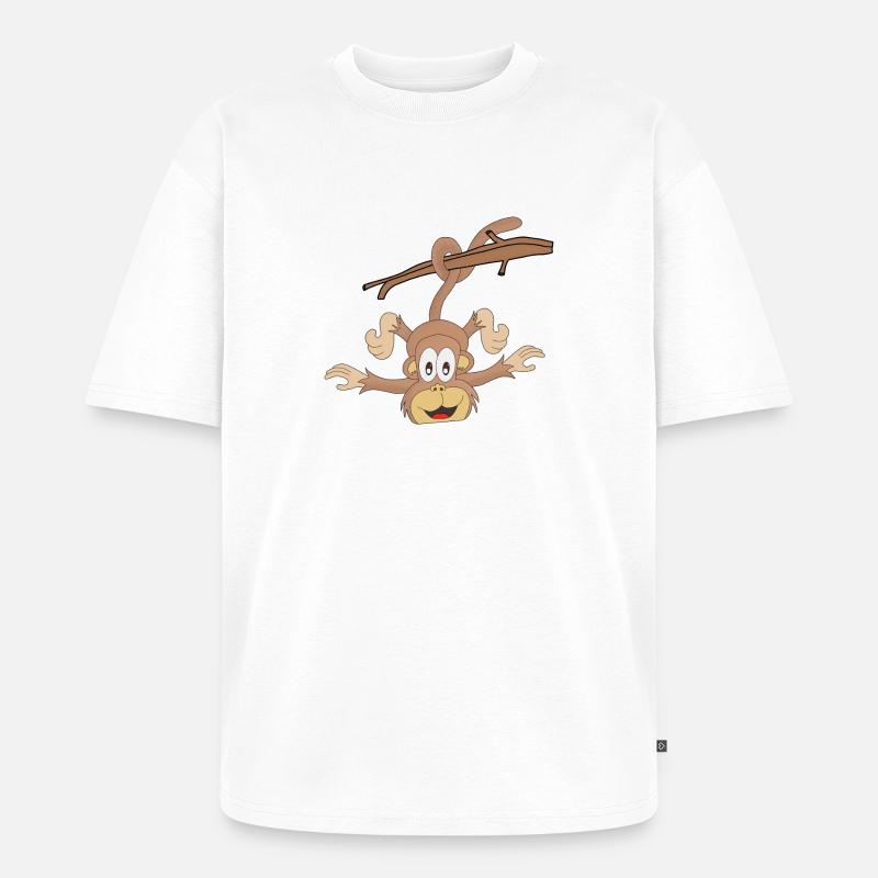 Hängender Affe - Unisex Premium Oversized Bio T-Shirt - Weiß