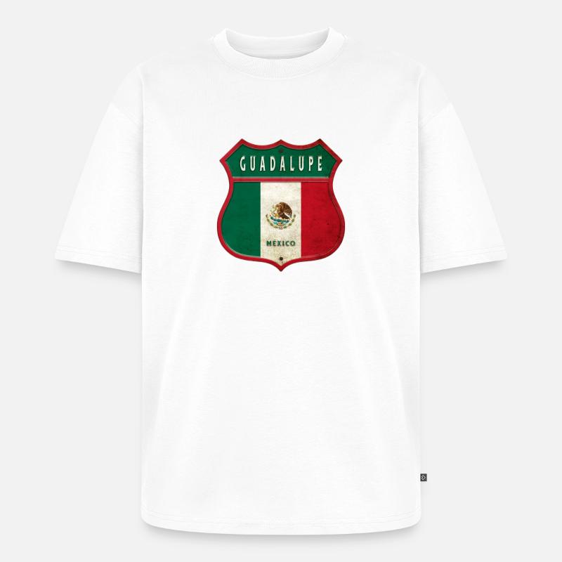 Guadalupe Mexico crest design - Unisex Premium Oversized Organic T-Shirt - white
