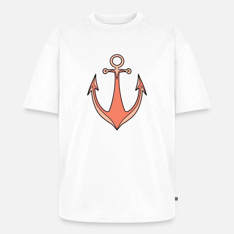Anker - Unisex Premium Oversized Bio T-Shirt - Weiß