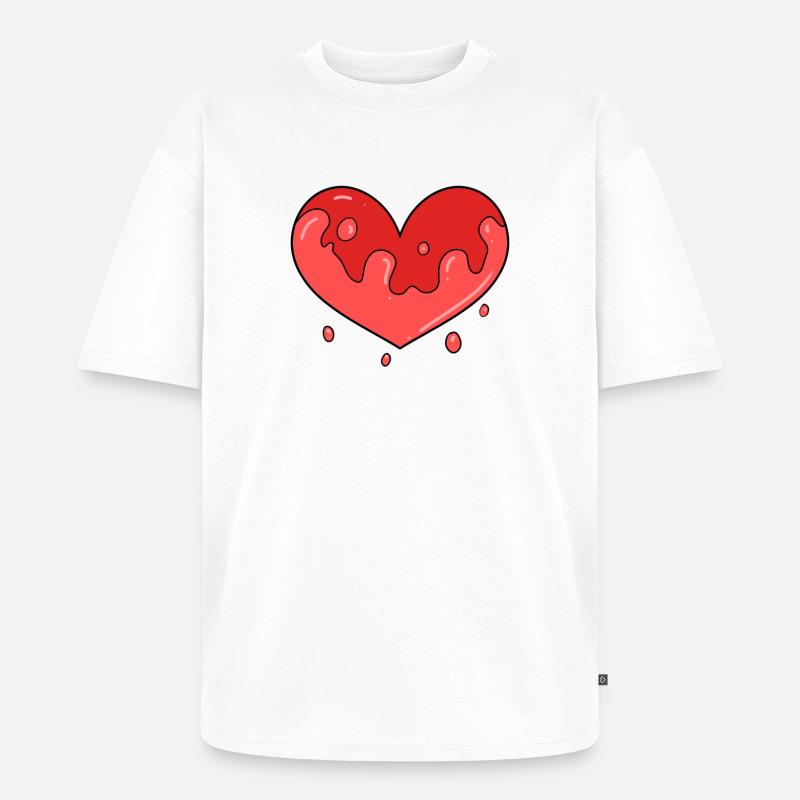 Herz Blut - Unisex Premium Oversized Bio T-Shirt - Weiß