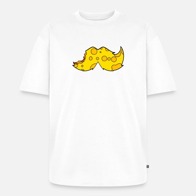 Käse Schnurrbart Bart - Unisex Premium Oversized Bio T-Shirt - Weiß