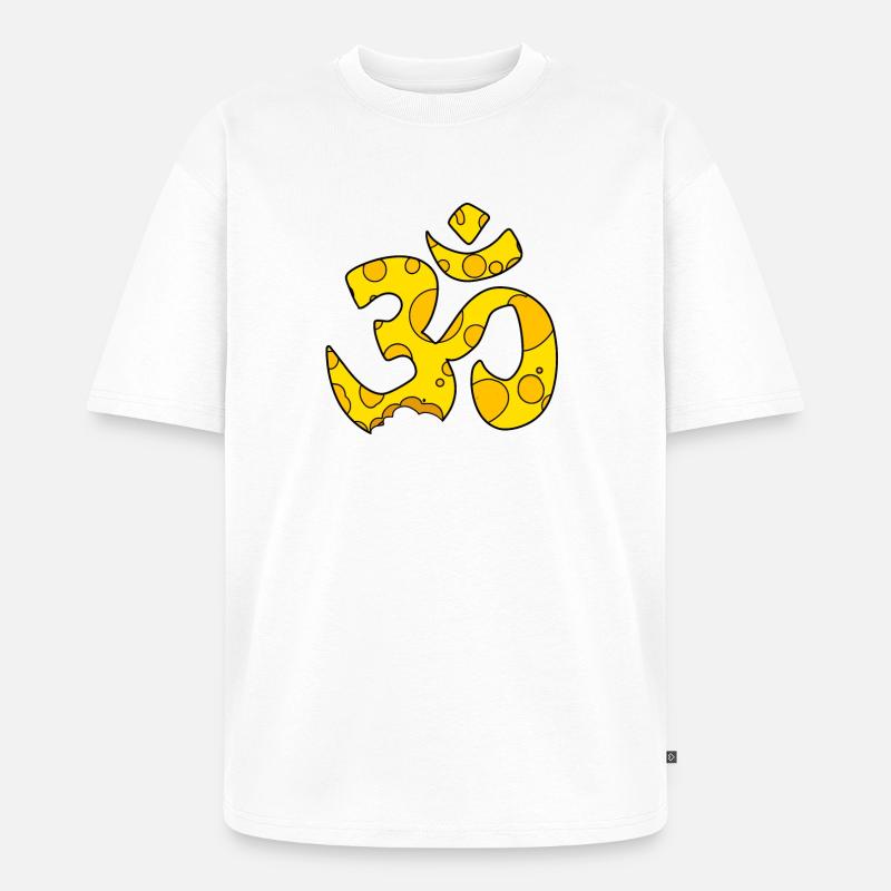 Käse OM Zeichen - Unisex Premium Oversized Bio T-Shirt - Weiß