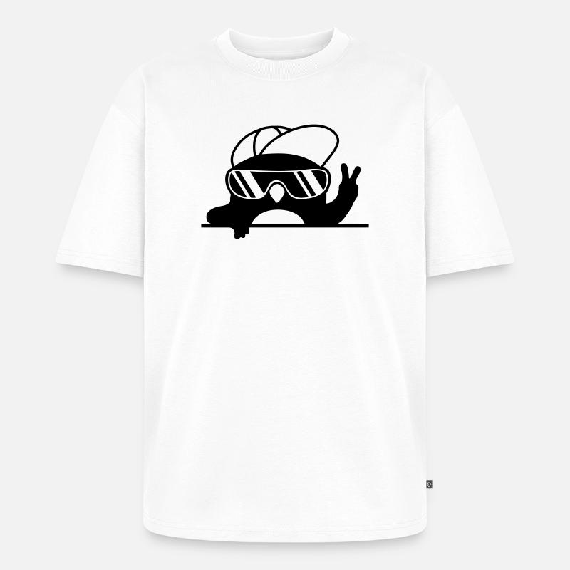 Peacezeichen cooler Pinguin Handzeichen - Unisex Premium Oversized Bio T-Shirt - Weiß
