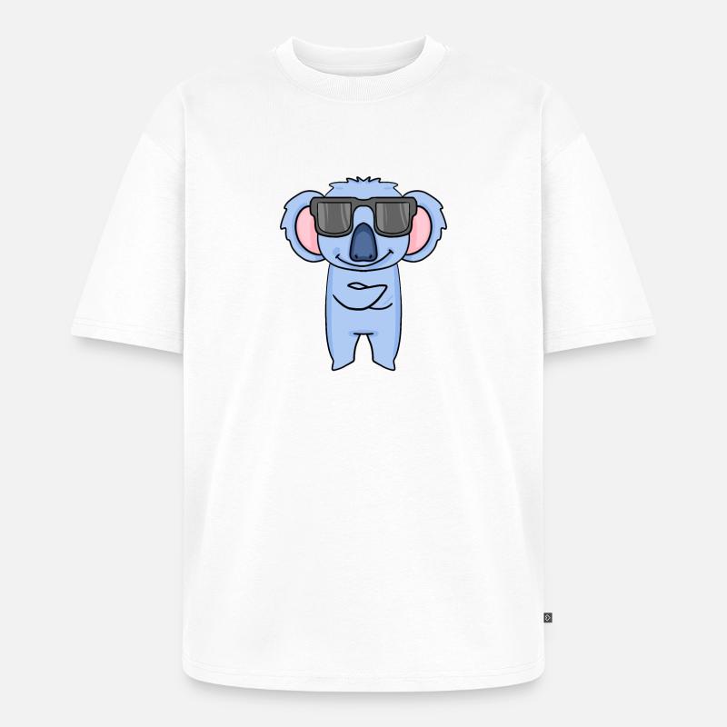 Koala mit Sonnenbrille - Unisex Premium Oversized Bio T-Shirt - Weiß
