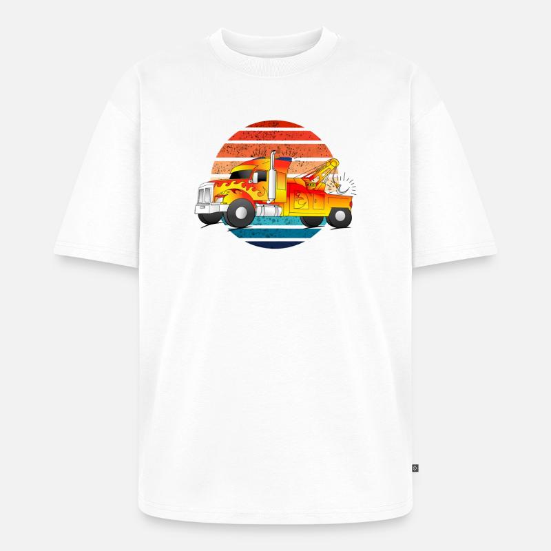 Abschleppwagen Abschleppdienst Abschlepper LKW - Unisex Premium Oversized Bio T-Shirt - Weiß