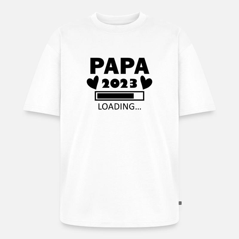 Papa 2023 - Papa werden - Unisex Premium Oversized Bio T-Shirt - Weiß