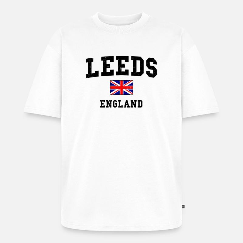 Conception du drapeau de Leeds, Angleterre - T-shirt Premium bio oversize Unisexe - blanc