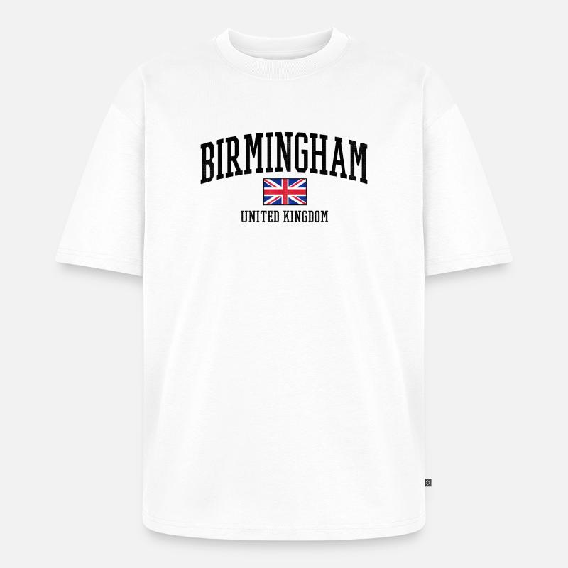 Conception de Birmingham avec drapeau britannique - T-shirt Premium bio oversize Unisexe - blanc