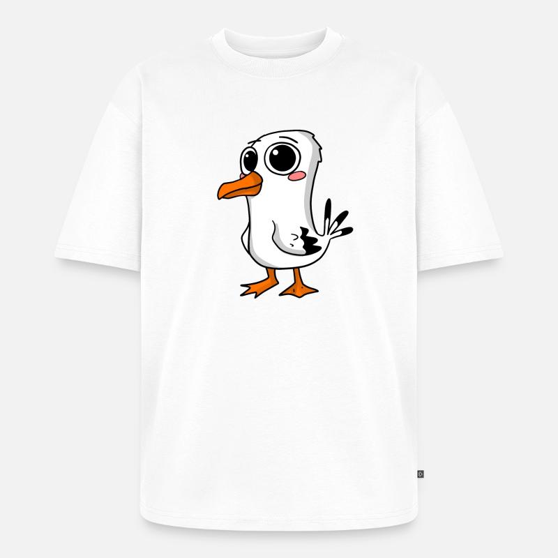 Niedliche Möwe - Unisex Premium Oversized Bio T-Shirt - Weiß