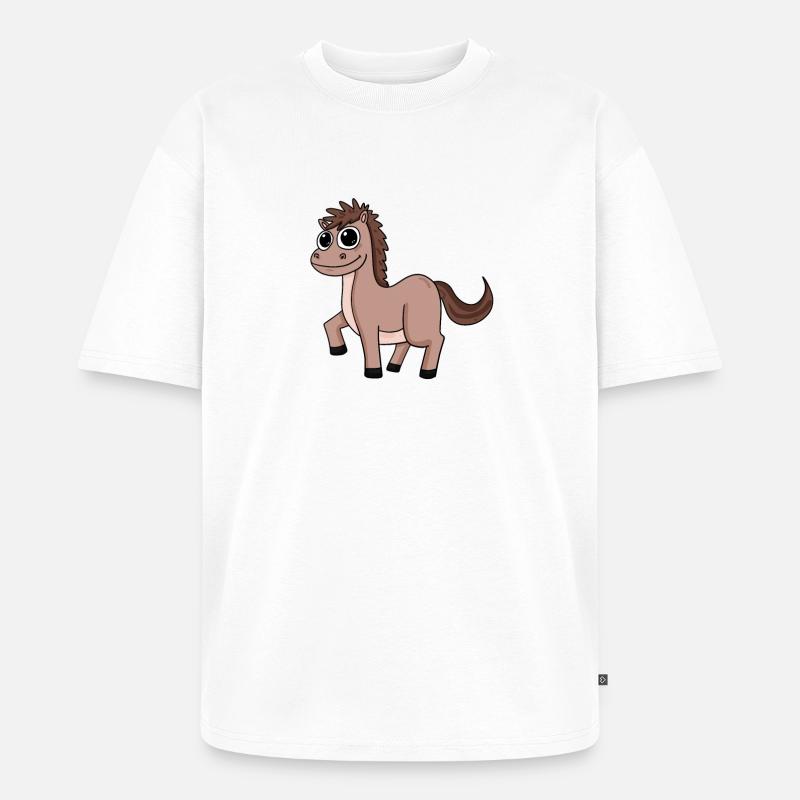 Pferd Pferde Hauspferd - Unisex Premium Oversized Bio T-Shirt - Weiß