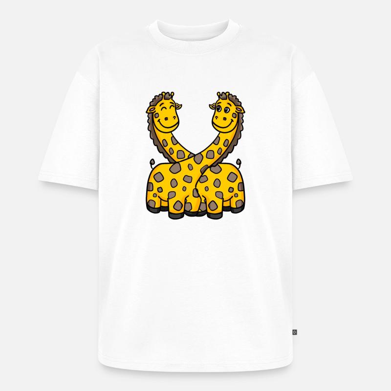 Giraffen Giraffe - Unisex Premium Oversized Bio T-Shirt - Weiß