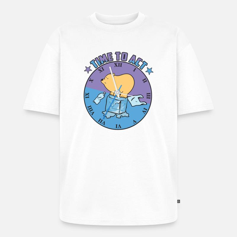Eisbär auf eis - Unisex Premium Oversized Bio T-Shirt - Weiß